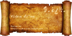 Vidra Éva névjegykártya