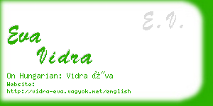 eva vidra business card